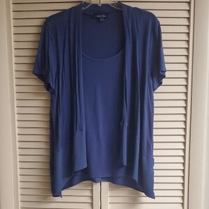 Cato Women's Blue Open Front Cardigan Top